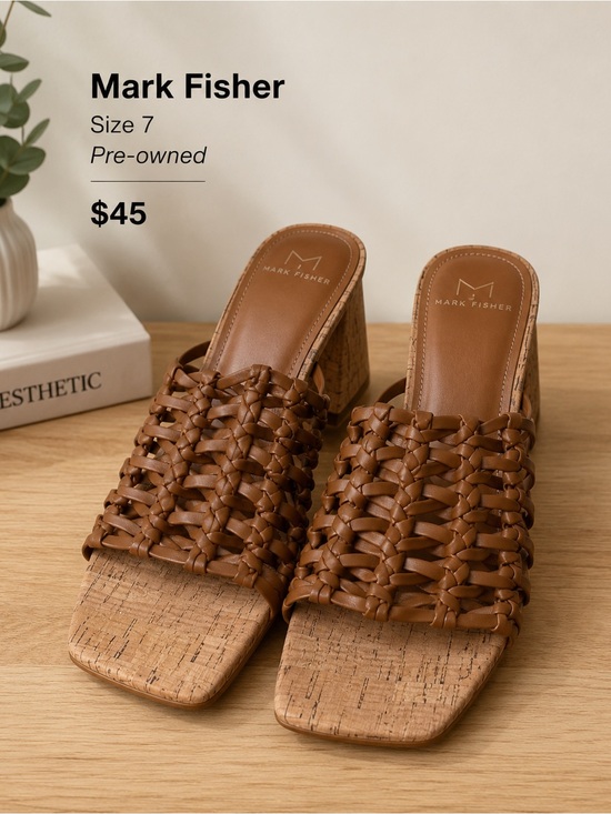 Marc Fisher Shoes - Marc Fisher Tan Woven Sandals size  7
